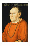 Portrait of Sigmunt Kingsfelt, half-length, wearing a red costume by Lucas the Elder Cranach