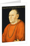 Portrait of Sigmunt Kingsfelt, half-length, wearing a red costume by Lucas the Elder Cranach