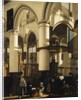 The Old Church, Delft, with Churchgoers listening to a Sermon, 1669 by Emanuel de Witte