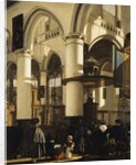 The Old Church, Delft, with Churchgoers listening to a Sermon, 1669 by Emanuel de Witte