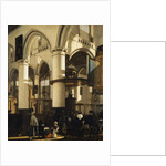 The Old Church, Delft, with Churchgoers listening to a Sermon, 1669 by Emanuel de Witte