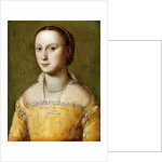 Portrait of Eleanora d'Este, half-length, wearing a Gold Dress by Alessandro Allori