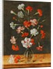 Carnations in a glass Vase on a stone Table, 1639 by Phillipe de Marlier