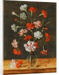 Carnations in a glass Vase on a stone Table, 1639 by Phillipe de Marlier