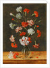 Carnations in a glass Vase on a stone Table, 1639 by Phillipe de Marlier