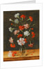 Carnations in a glass Vase on a stone Table, 1639 by Phillipe de Marlier