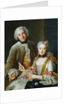 Portrait of Francois de Jullienne standing beside his Wife, seated, c.1743 by Antoine Coypel