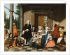 Portrait of a Family dining on a Portico, a formal Garden beyond, 1747 by Jan Josef the Younger Horemans