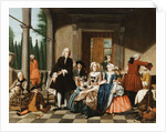 Portrait of a Family dining on a Portico, a formal Garden beyond, 1747 by Jan Josef the Younger Horemans