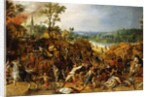 A Landscape with Marauders attacking a Wagon Train and Pillaging a Village by Sebastian Vrancx