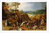 A Landscape with Marauders attacking a Wagon Train and Pillaging a Village by Sebastian Vrancx