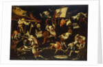 Imaginary Animals and Dwarfs Fighting, Drinking and Carousing by Faustino Bocchi or Boccasi
