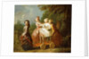 A Young Boy on a Hobbyhorse, with other Children Playing in a Garden by Philippe Mercier