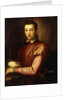 Portrait of Francesco I d'Medici seated half-length, wearing a Doublet with Slashed Sleeves by Alessandro Allori