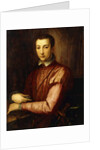 Portrait of Francesco I d'Medici seated half-length, wearing a Doublet with Slashed Sleeves by Alessandro Allori