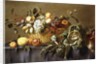 A Basket of Fruit on a Draped Table, c.1635 by Adriaen van Utrecht