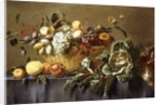A Basket of Fruit on a Draped Table, c.1635 by Adriaen van Utrecht