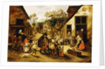 A Blind Hurdy-Gurdy Player surrounded by Children in a Village, c.1610 by Pieter the Younger Brueghel