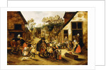A Blind Hurdy-Gurdy Player surrounded by Children in a Village, c.1610 by Pieter the Younger Brueghel
