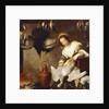 La Cuoca - A Kitchen Maid Plucking a Goose in an Interior by Bernardo Strozzi