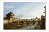 A View of Rome looking West, with Boats along the Tiber and the Castel Saint'Angelo in the distance by Bernardo Bellotto