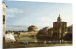 A View of Rome along the Tiber, with the Church of San Giovanni dei Fiorentini beyond by Bernardo Bellotto