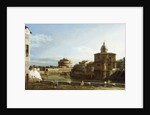 A View of Rome along the Tiber, with the Church of San Giovanni dei Fiorentini beyond by Bernardo Bellotto
