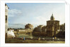 A View of Rome along the Tiber, with the Church of San Giovanni dei Fiorentini beyond by Bernardo Bellotto