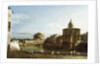 A View of Rome along the Tiber, with the Church of San Giovanni dei Fiorentini beyond by Bernardo Bellotto
