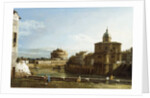 A View of Rome along the Tiber, with the Church of San Giovanni dei Fiorentini beyond by Bernardo Bellotto