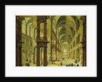 An Imaginary Church Interior with Figures by Christian Stocklin