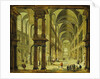 An Imaginary Church Interior with Figures by Christian Stocklin