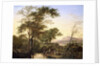 An Extensive Italianate River Landscape with Travellers by a Pool, 1646 by Herman the Younger Saftleven