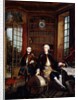 Portrait of the Artist's Son with his Teacher, said to be the Artist Jean Baptiste de Courtonne the Younger, in a Library by Jacques de Lajoue