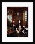 Portrait of the Artist's Son with his Teacher, said to be the Artist Jean Baptiste de Courtonne the Younger, in a Library by Jacques de Lajoue