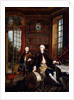 Portrait of the Artist's Son with his Teacher, said to be the Artist Jean Baptiste de Courtonne the Younger, in a Library by Jacques de Lajoue