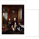 Portrait of the Artist's Son with his Teacher, said to be the Artist Jean Baptiste de Courtonne the Younger, in a Library by Jacques de Lajoue