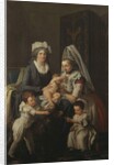 Portrait of a Lady, in an interior with her nurse and three children by Anicet-Charles Lemonnier