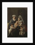 Portrait of a Lady, in an interior with her nurse and three children by Anicet-Charles Lemonnier