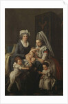 Portrait of a Lady, in an interior with her nurse and three children by Anicet-Charles Lemonnier