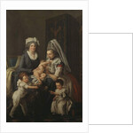 Portrait of a Lady, in an interior with her nurse and three children by Anicet-Charles Lemonnier