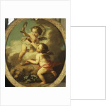 An Allegory of Love - Putti disporting in a Landscape by Etienne Jeaurat