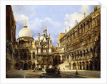 The Courtyard of the Doge's Palace, Venice, 1841 by Frederico Moja