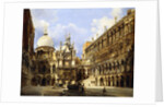 The Courtyard of the Doge's Palace, Venice, 1841 by Frederico Moja