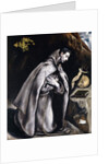 Saint Francis kneeling in Meditation by El Greco