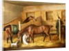 Hunters in a Stable with a Groom, 1809 by Thomas Weaver