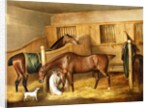 Hunters in a Stable with a Groom, 1809 by Thomas Weaver