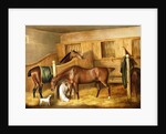 Hunters in a Stable with a Groom, 1809 by Thomas Weaver