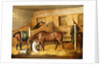 Hunters in a Stable with a Groom, 1809 by Thomas Weaver