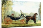 A Horse-Drawn Carriage in a Park with a Hunt Beyond by S. Normand